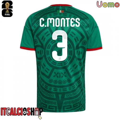 Messico Cesar Montes #3 Prima Maglia Mondiali 2026 Manica Corta